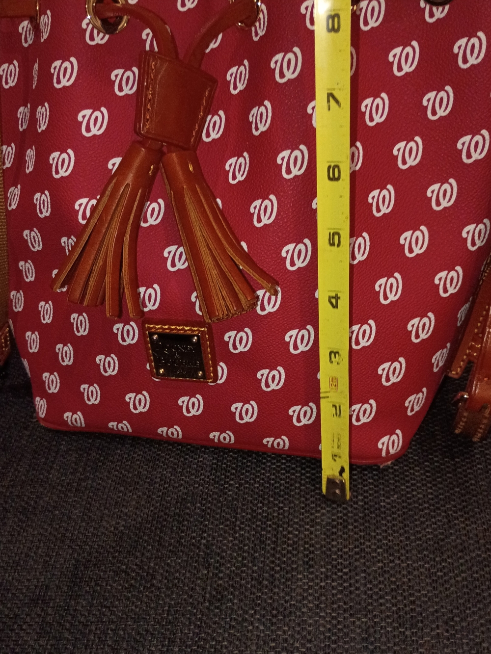 Dooney & Bourke Gretta Drawstring Bucket Bag with Washington Nationals Pattern - Picture 10 of 13